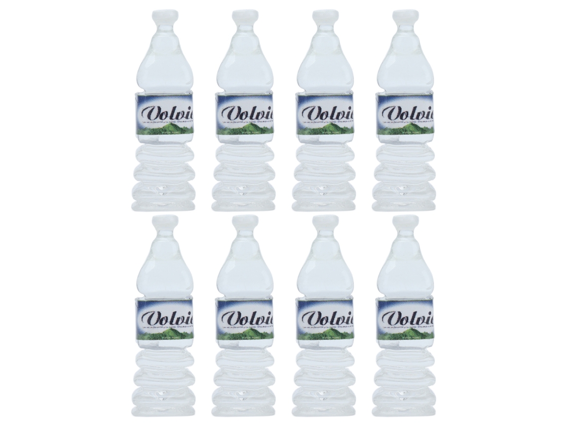 Agua Mineral En Miniatura 1:12, Cocina De Juguete De Plástico Para Casa De Muñecas, 8 Botellas