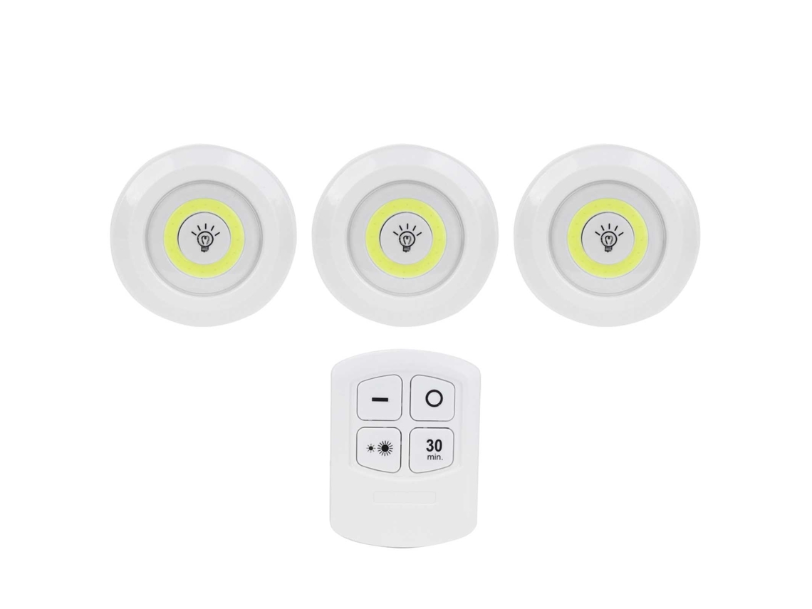 Bj-3 Peças Lâmpada De Noite Cob Com Controle Remoto, Regulável E Programável, Para Quarto, Armário E Mesa De Cabeceira