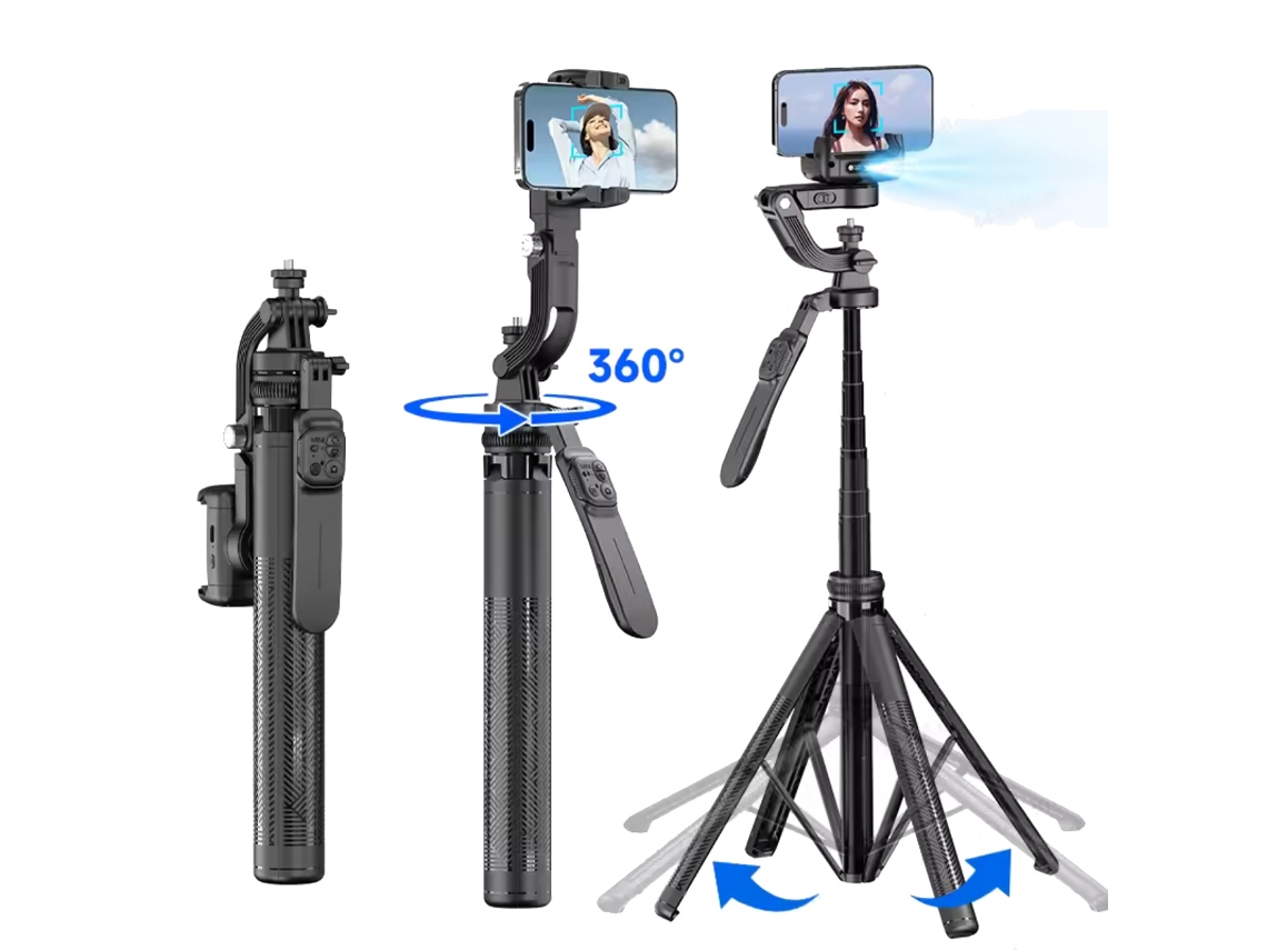 Estabilizador Gimbal Para Smartphone Klack C16 Ai - Seguimiento Facial 360°, Trípode Y Control Remoto