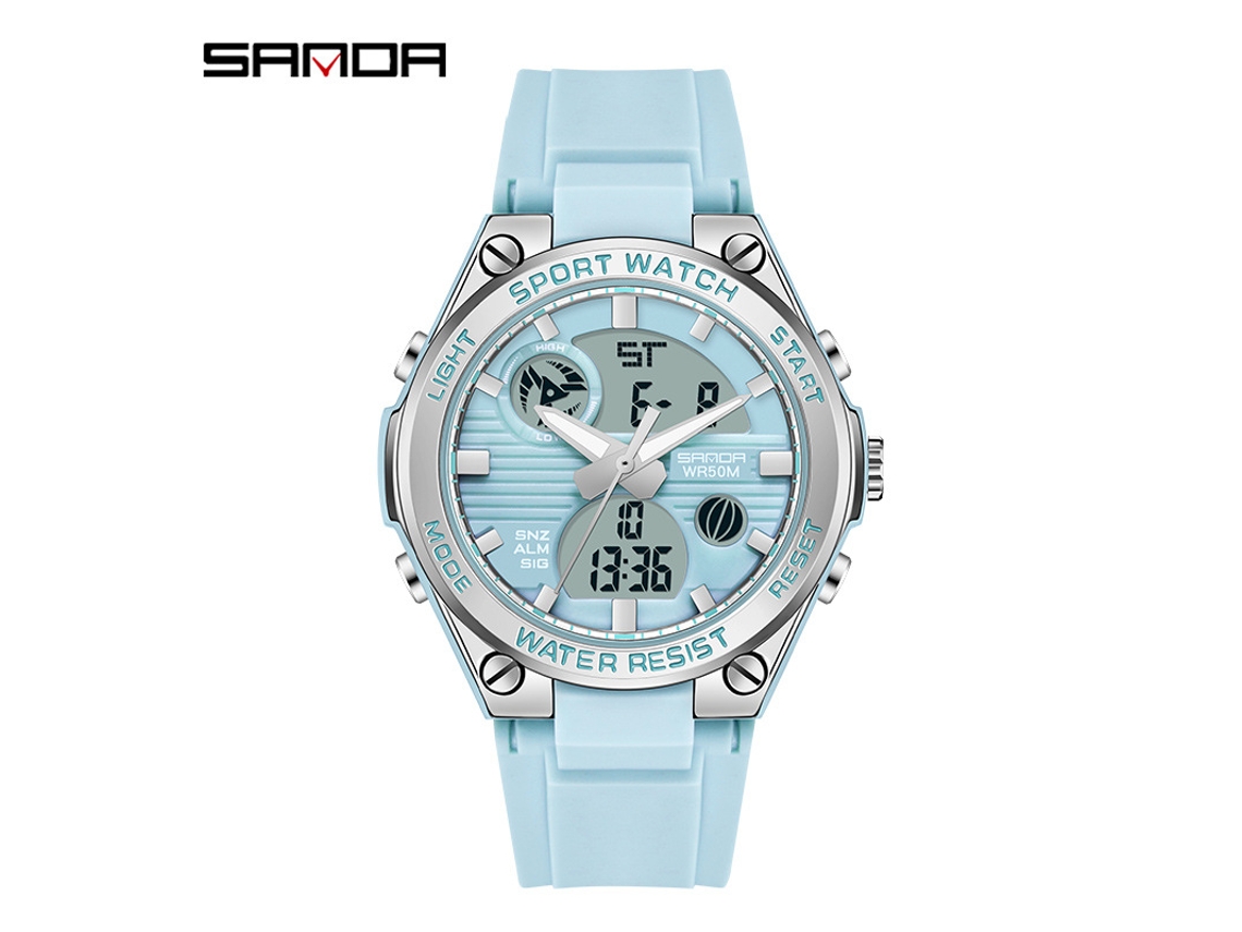 Reloj Electrónico (azul Claro Para Mujer), Reloj Deportivo Impermeable Para Exteriores, Reloj Electrónico Luminoso Multifuncional.