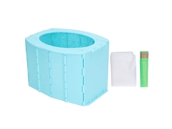 Asiento De Inodoro Portátil Plegable Para Bebés Con Bolsas De Basura Para Viajes - Azul