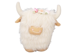 Peluche De Vaca De Las Tierras Altas, Suave Y Simulado, Sin Rostro, Blanco, Para Decoración Del Hogar.