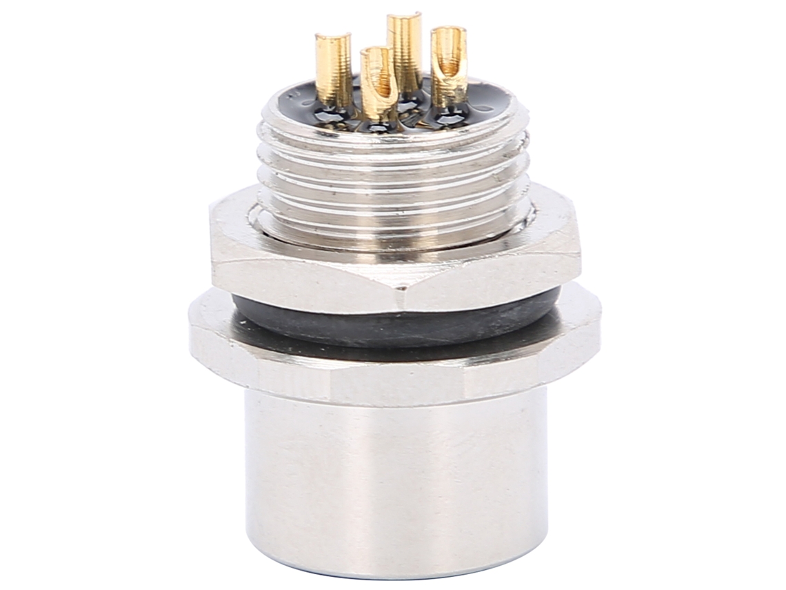 Conector De Rosca M12 Impermeable Para Montaje En Panel Frontal (accesorios Eléctricos)
