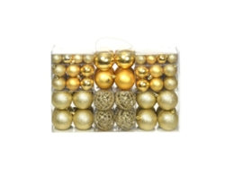 Un Juego De 100 Adornos Navideños De Plástico Dorado Con Diseño Ergonómico, Aptos Para El Uso Diario.