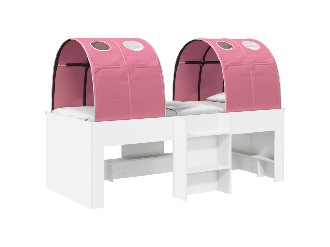 Maison Exclusive - Cama Alta Para Niños Con Túnel 3 Uds. Blanco Y Rosa