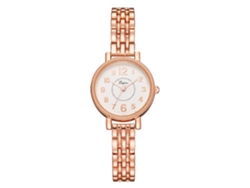 Reloj De Pulsera De Cuarzo Para Mujer Con Correa De Aleación Sencilla, Informal Y Elegante, Oro Rosa + Blanco.