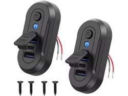 Panel Cargador Para Coche De 3 Puertos Usb-c Dual: 18 W Qc3.0 Y 36 W Pd3.0, Para Camiones Y Barcos.