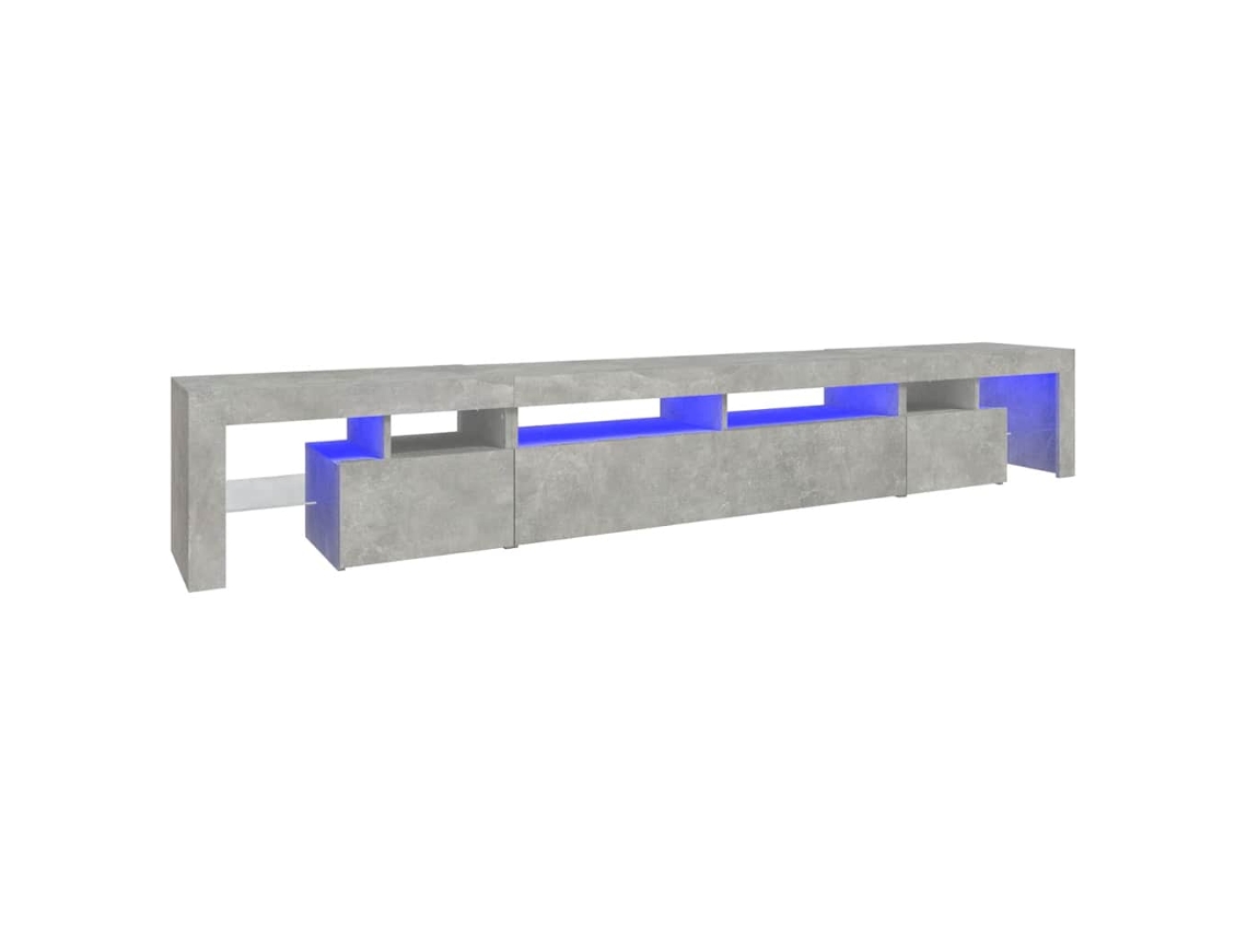 Mueble de TV con luces LED, Gris Cemento, 260x36,5x40 cm, MAISON EXCLUSIVE