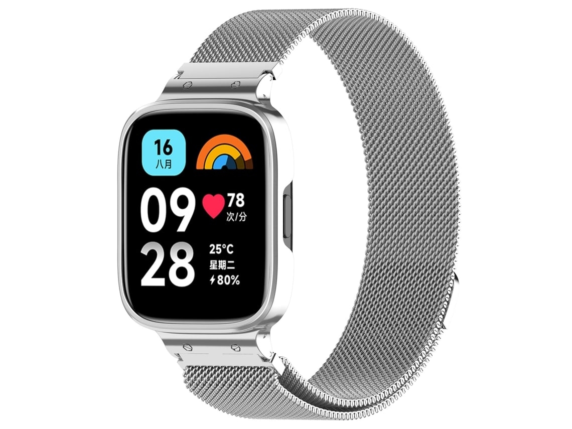 Pulseira De Metal Milanês 2-em-1 Para O Redmi Watch 3 Lite / Watch 3 Active, Com Anel (prateado)*