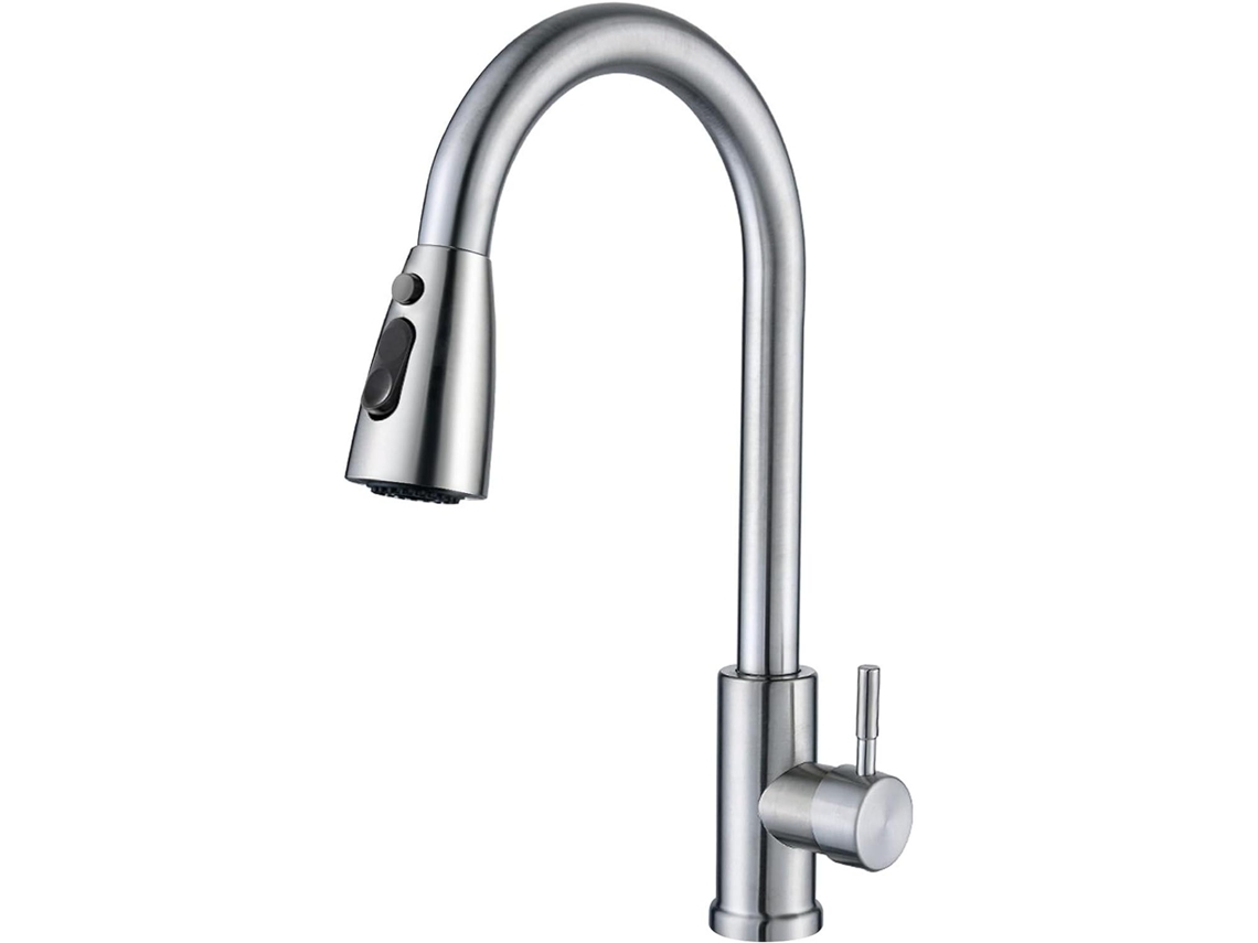 Grifo De Cocina De Acero Inoxidable Duradero Con Cabezal Rociador Extraíble