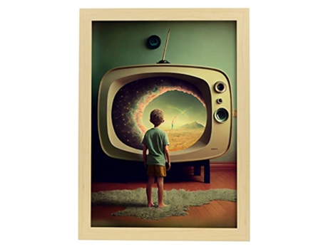 NACNIC Poster Fascinante En Estilo Surrealismo Cinematográfico Ilustraciones Y Grabados De Historieta Abstracta Y Artística A4 Marcos Madera