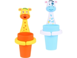Portacepillos De Dientes Soporte De Plástico Juego De 2 Para Baño Diseño Adhesivo Y Forma De De Dibujos Animados Ahorra