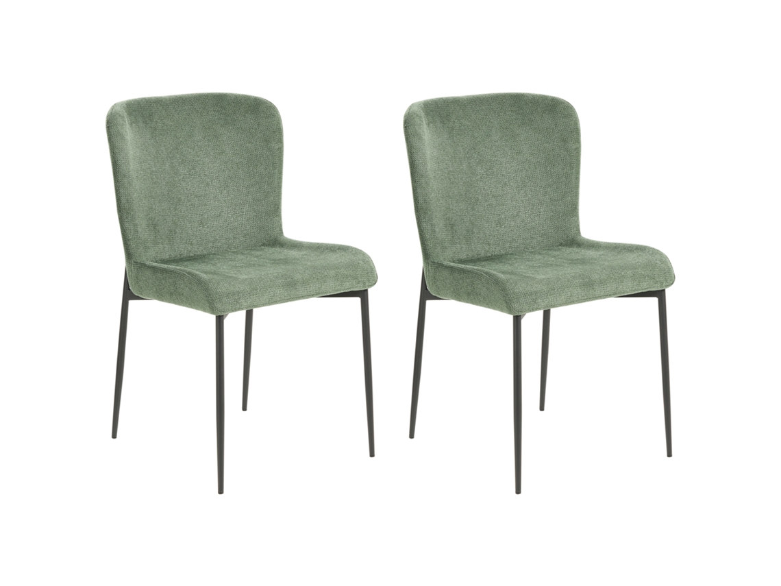 Conjunto de cadeiras com estofamento em malha tricotada BELIANI Ada de Poliéster Verde 49x48x82