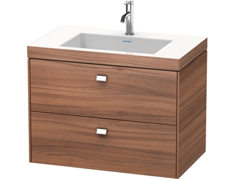 Lavabo para muebles DURAVIT Brioso c-bonded con subestructura de 80,0x48,0 cm 2 cajones incl. hueco para sifón y faldón sin rebosadero con banco