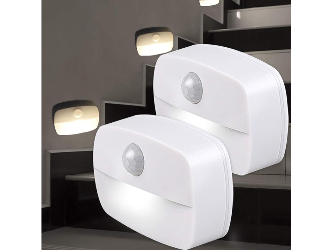 2026-3436-linterna Led De Noche Con Sensor De Movimiento, 2 Pack, Luz Blanca 5500k, Para Armarios Escaleras Pasillos Baños Cocina Luz Blanca