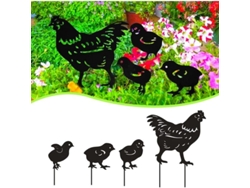 2026-decoración De Jardín De Metal Linjou 4 Piezas Siluetas Animales Para Patio Y Jardín
