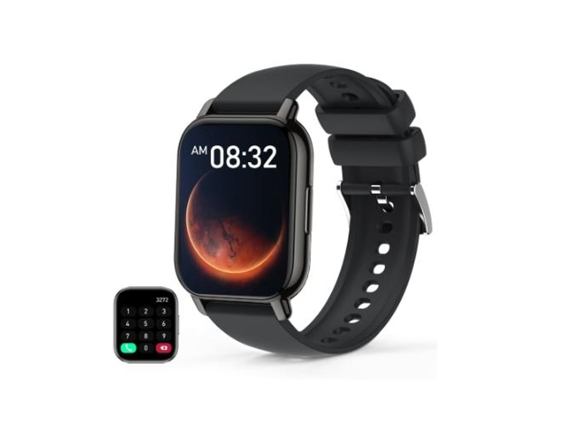 Reloj Inteligente Para Hombres Atender/hacer Llamada Smartwatch Bluetooth Lcd Hd De 1.85 Para Android E Ios Negro Yuysan