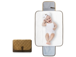 Bolsa cambiadora portátil, plegable, impermeable, lavable, para guardar pañales de mamá y bebé (caqui)