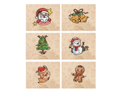 Juego de 6 tarjetas navideñas con sobres, 4,5 TRUYUETY