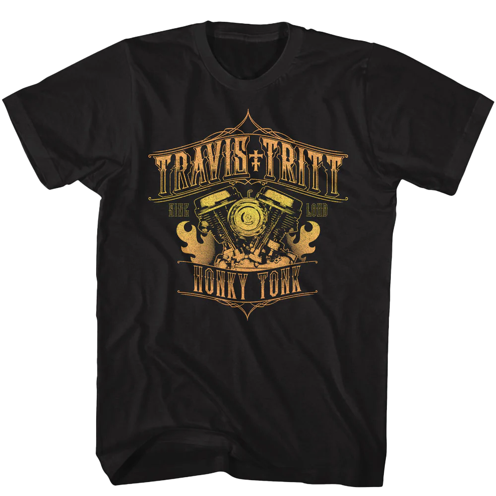 Travis Tritt Honky Tonk Engine T-shirt Unisex Rockinstone Size:xxl