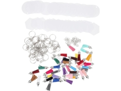 Kit Para Chaveiro Faça Você Mesmo Com Argola, Materiais Em Branco Para Criação De Pingentes.