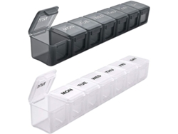 Organizador De Pastillas Semanal Extragrande, 2 Piezas, Cajas Diarias Xl De Sukuos