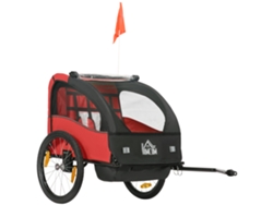 Remolque Para Bicicleta Infantil De 18 M O Más Con Arnés De Seguridad, 140 X 88 X 90 Cm, Rojo.