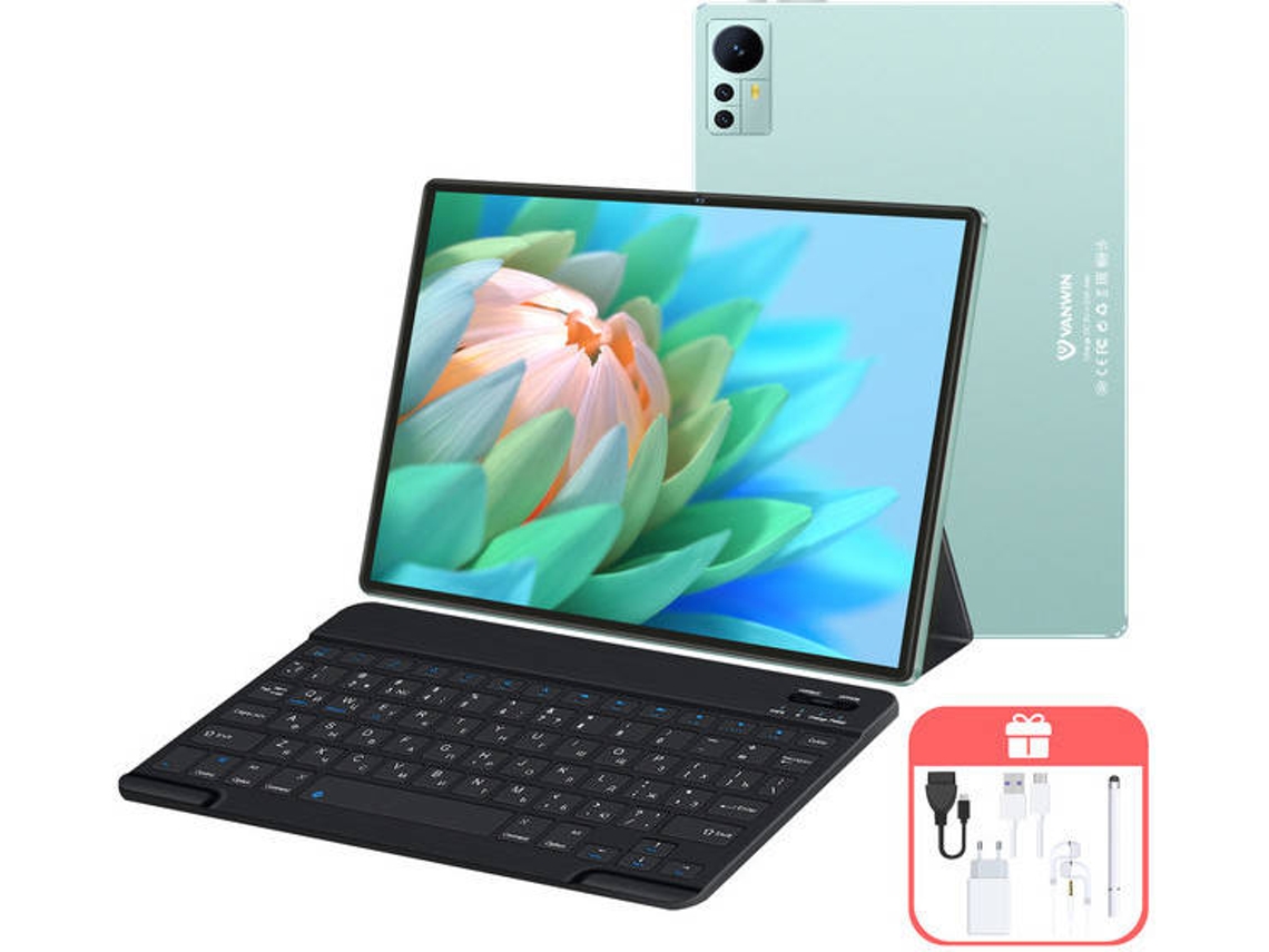 VANWIN S39 Tablet Bluetooth Teclado Funda de Cuero Auriculares Lápiz Óptico (10.1 - 64 GB - 4 GB RAM - Wi-Fi4G - Verde)