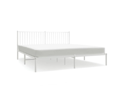 Maison Exclusive - Estructura Cama Sin Colchón Con Cabecero Metal Blanco 183x213cm