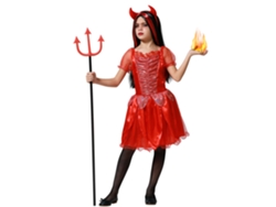 Disfraz Demonia Roja Fuego Infantil Atosa