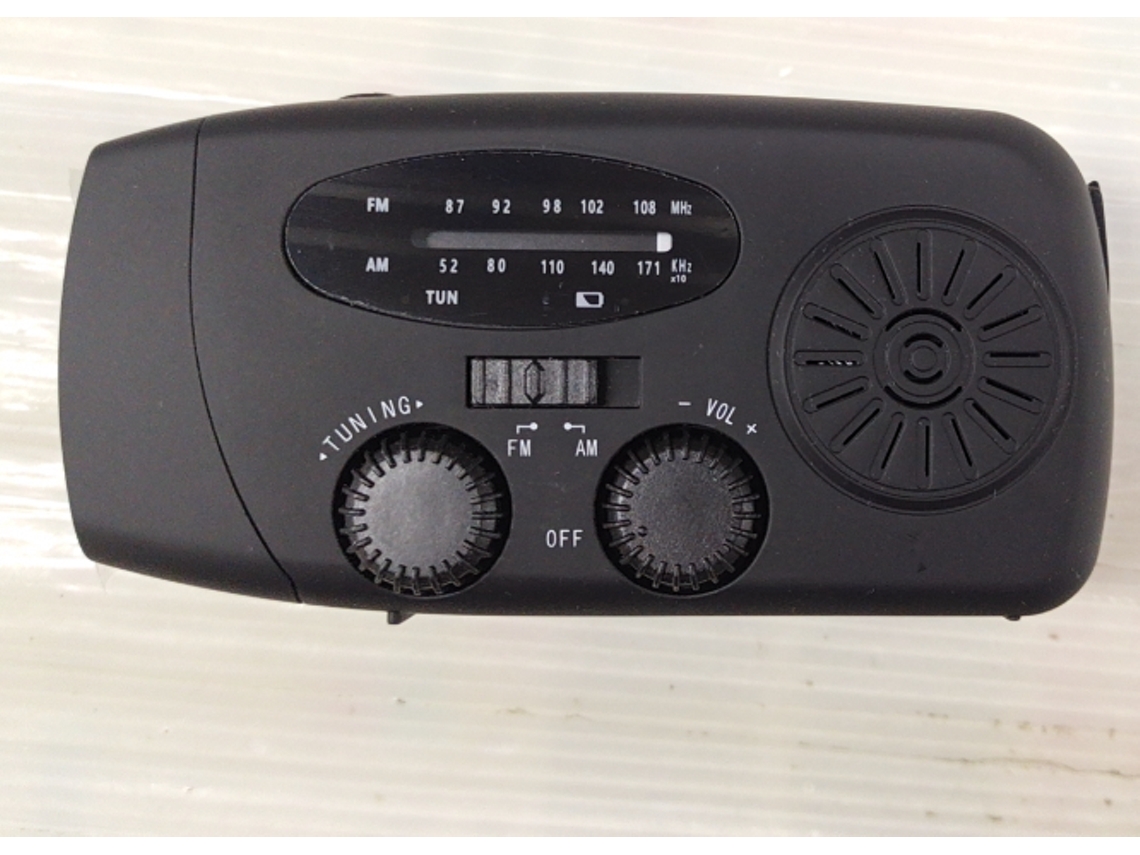 Radio solar de emergencia Viewleaf con manivela, linterna LED, radio AM/FM portátil, batería externa de 2000 mAh y luz de camping.