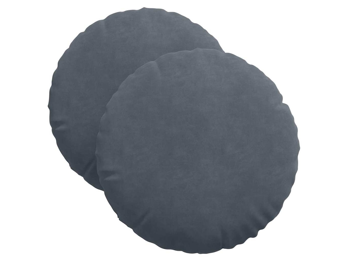 Cojines para asiento, 2 unidades, gris oscuro, Ø 40 x 13 cm, terciopelo HARLANV1