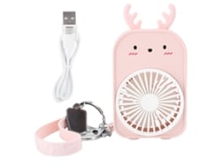 Chaveiro Ventilador Recarregável Silencioso Veado Bolsa Ventilador Portátil De Mão Cartoon Mini Usb Pequeno Ventilador