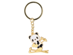 Llavero Metálico Con Temática De Esquí, Panda Dorado, Regalo De Moda, Souvenir X-1280