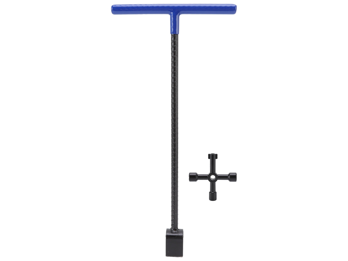Llave Para Contador De Agua, Acero, Llave De Calle Con Herramienta De 4 Vías Para Válvulas De Grifo, Azul