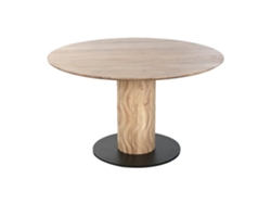 Mesa Redonda Comedor Acacia Metal 130x130x76cm