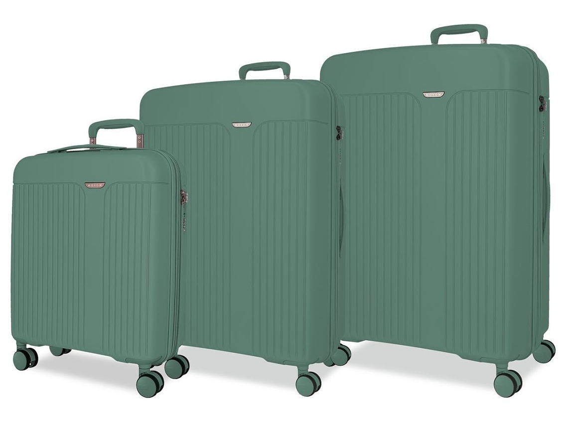 Juego de maletas MOVOM New Trendy en color verde oscuro (53x78x31cm, 128l)