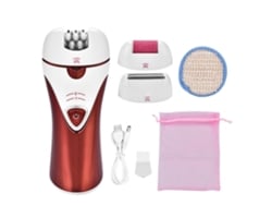 Máquina De Depilação 3 Em 1 Para Mulheres, Depilador Elétrico Recarregável, Máquina De Pedicure Vermelha