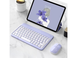 Teclado y ratón inalámbricos Bluetooth Cuich de 10 pulgadas (morado)