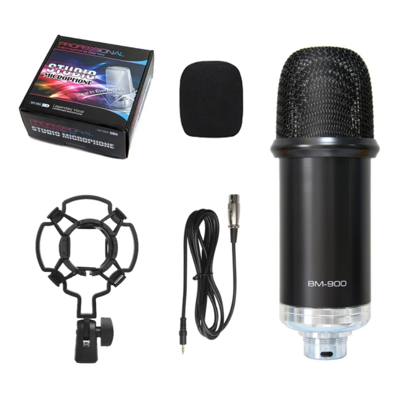 Micrófono De Condensador (negro) Para Estudios De Grabación De Karaoke Y Transmisiones En Vivo.