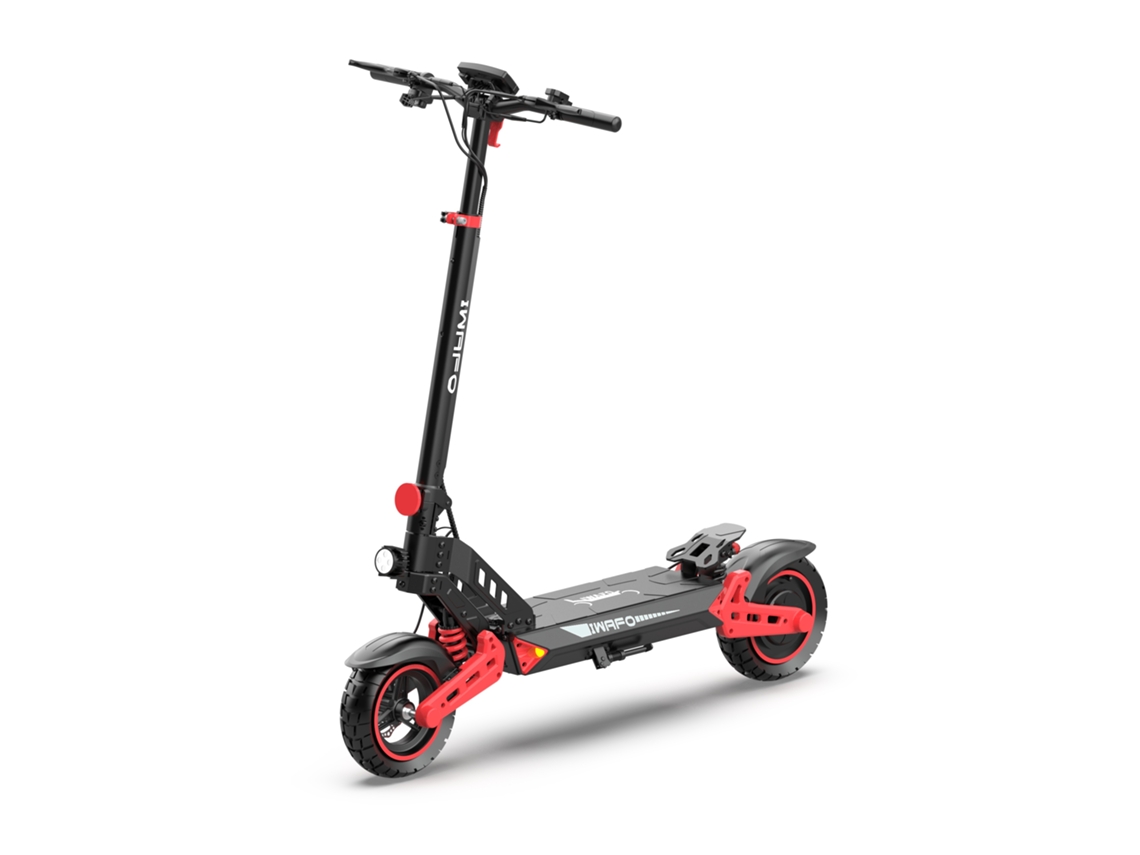 El patinete eléctrico plegable Is2 Max Red viene con un motor de 1200 W, una batería de gran capacidad de 52 V y 20 Ah, pantalla LED y freno de disco doble Iwafo.
