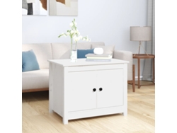 Mesa de Centro de Apoyo 71X49X55 Cm Pino Macizo Blanco