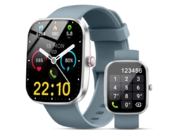 Reloj inteligente Yunzii con llamadas Bluetooth, actualizaciones meteorológicas, monitorización de frecuencia cardíaca y presión arterial, y contador de pasos.