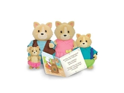 Conjunto De Familia De Gatos Lil Woodzeez Whiskerelli Con Libro De Historias