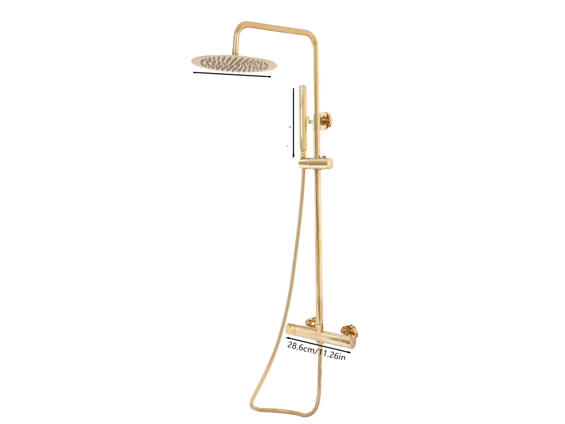 Sistema de ducha, función de doble rociado, altura ajustable, OEM dorado