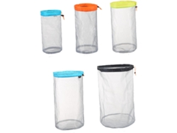 Bolsa De Malla De Nylon Con Cordón Bolsa Organizador Ligera Y Plegable Para Viajes Y Uso Hogar Para Camping Y Deportes Mediana Naranja