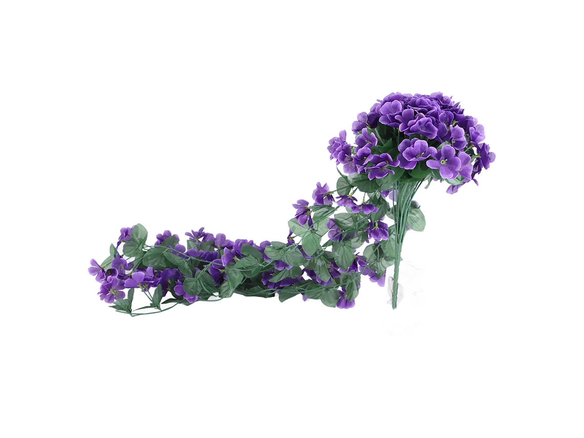 Cesta Colgante De Glicinias Artificiales Con Violetas Artificiales Para Decoración De Bodas Y Del Hogar.