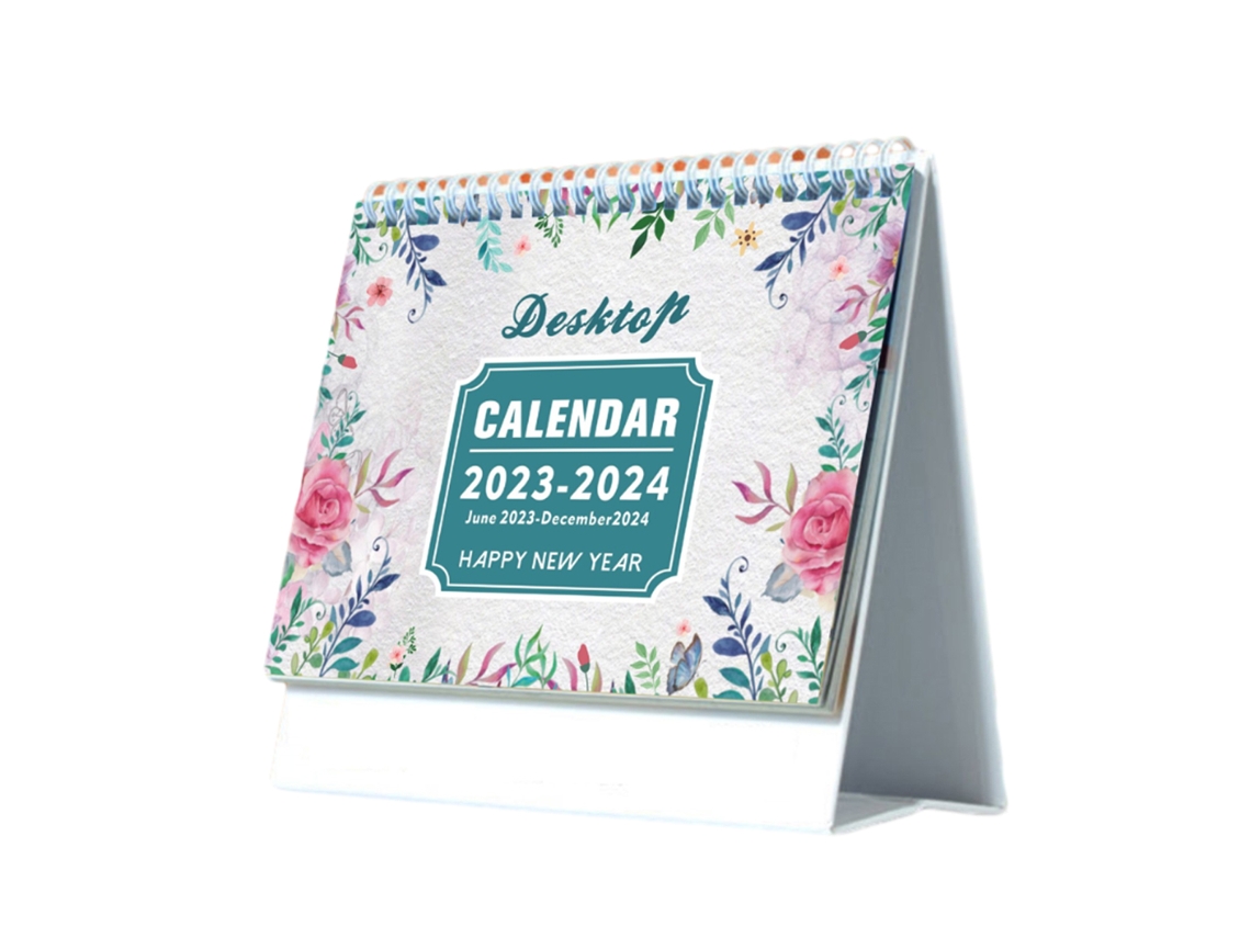 XYVONA Calendário De Mesa Flip Standing 2023 2024, Jun. 2023 A Dez. 2024, 8 X 8, Encadernação Com Arame Duplo Xyvona