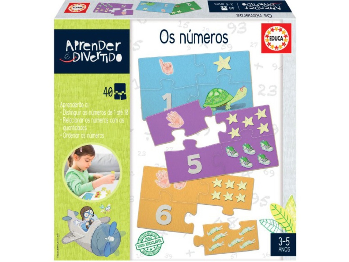 Juego Educativo EDUCA Los Números PT (Edad Mínima: 3 Años - 22,5 x 22,5 x 4,7 cm)