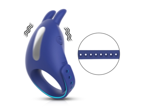 Vibrador de anillo de pene ajustable con 7 modos de vibración para hombres (azul) YIZHOOD